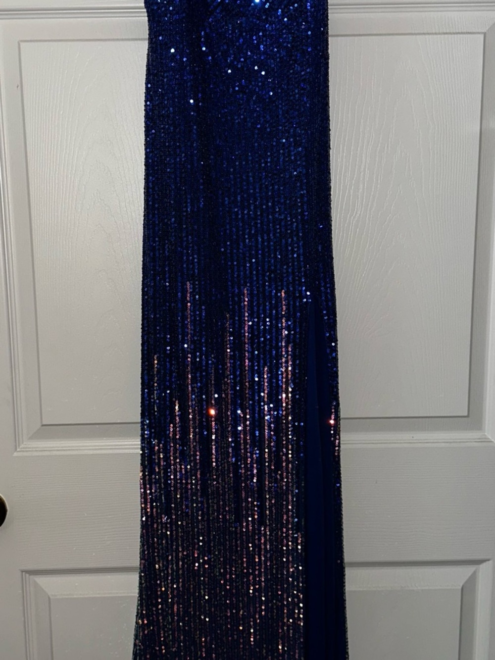 Navy Blue Sequin Prom dress